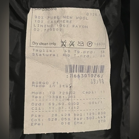 Giorgio Armani Classico Charcoal Gray Black Men's Wool & Cashmere Blazer 44R - Picture 12 of 16